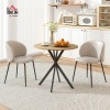 Afbeelding van HOMCOM Ronde Eettafel voor 2 Personen in Industriële Stijl, Ø 80 x 75 cm, Eikenhout