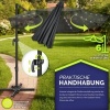 Afbeelding van tillvex® Premium aluminium parasol 330 cm met afdekking, windbescherming en 360° draaibaar