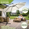 Afbeelding van Tillvex Parasol Ø 300 cm met zwengel, hoes en windbescherming - Waterdicht en UV-beschermend