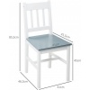 Afbeelding van HOMCOM Eetkamerstoel van Grenenhout - Grijs, 46,5 cm diep x 41 cm breed x 85,5 cm hoog