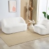 Afbeelding van HOMCOM 2-zits Sofa, 142 cm, gebogen design, crèmewit, geen montage nodig, voor woonkamer