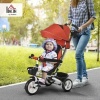 Afbeelding van HOMCOM 6-in-1 opvouwbare driewieler met duwstang en zonnedak, voor kinderen 1-5 jaar, blauw