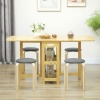 Afbeelding van HOMCOM Eetkamerkruk van hout en polyester - 40L x 40B x 45H cm - Grijs