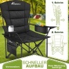 Afbeelding van TRESKO® Opvouwbare Campingstoel tot 150 kg | Klapstoel met Armleuningen & Bekerhouder
