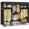 Afbeelding van Stoffen kledingkast met kledingstang en planken - Zwart - 45 x 189 x 180 cm
