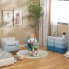 Afbeelding van HOMCOM - Speelgoedkast met afgeronde randen - 6 lades - Blauw