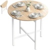 Afbeelding van HOMCOM Inklapbare Eettafel - Spaanplaat en Staal - 80x80x6 cm - Natuurlijke Houtlook