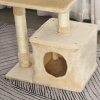 Afbeelding van PawHut Krabpaal met sisal en pluche kattenspeelgoed, 80 cm hoog, beige