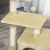 Afbeelding van PawHut Krabpaal met sisal en pluche kattenspeelgoed, 80 cm hoog, beige