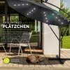 Afbeelding van Tillvex Aluminium Zweefparasol met LED Solar Ø 350 cm + Hoes en Windbescherming