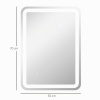 Afbeelding van HOMCOM Badspiegel met Verlichting 50 x 70 cm met 3 Lichtkleuren Zilver