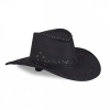 Afbeelding van Relaxdays cowboyhoed voor volwassenen, verstelbaar koord, zwart, ideaal voor carnaval