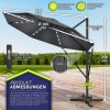 Afbeelding van tillvex® Premium aluminium parasol 330 cm met afdekking, windbescherming en 360° draaibaar