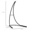 Afbeelding van Outsunny Hangstoelstandaard met grote basis, robuust metaal, 150 kg, zwart