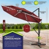 Afbeelding van Tillvex® Premium aluminium parasol 330 cm met hoes en windbescherming | 360° draaibaar en kantelbaar