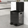 Afbeelding van Homcom Prullenbak van RVS en kunststof - 45,8L x 36B x 51,6H cm - Zwart