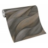 Afbeelding van Erismann Vliesbehang 10257-10 Casual Chic Donkergrijs en Bruin Golvenpatroon