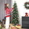 Afbeelding van HOMCOM Kunststof Kerstboom 60L x 60B x 180H cm Groen met Metaal