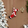 Afbeelding van HOMCOM 60 cm Zingende en Klimmende Kerstman, Klassieke Binnendecoratie, Rood