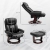 Afbeelding van HOMCOM Relaxfauteuil met Hocker - Kunstleer - 86L x 83B x 107H cm - Zwart