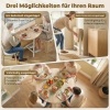 Afbeelding van HOMCOM Inklapbare Eettafel - Spaanplaat en Staal - 80x80x6 cm - Natuurlijke Houtlook