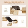 Afbeelding van PawHut 3-delig kattenklimwand set met krabplank, sprongplaten en speelbal, beige