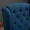 Afbeelding van HOMCOM Gecapitonneerde Wingback Stoel met Hoge Rug, Blauw, voor Woonkamer en Slaapkamer