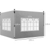 Afbeelding van Outsunny Zijwanden voor partytent - Oxford, kunststof - 295B x 195H cm - Lichtgrijs