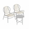 Afbeelding van SONGMICS Balkonset - Tafel en 2 Stoelen - Weerbestendig PE-Polyrattan