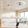 Afbeelding van HOMCOM Plafondventilator met verlichting - Zwart staal en kunststof - 50 x 50 x 12,5 cm