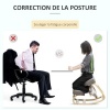 Afbeelding van Vinsetto Ergonomisch kniezitje, comfortabel schommelkussen van stof en hout