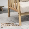 Afbeelding van HOMCOM 2-zits Sofa - Polyester, Gummihout - 123L x 69B x 74H cm - Beige