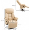 Afbeelding van HOMCOM Relaxstoel van Kunstleer, Staal - Beige 80L x 78B x 109H cm