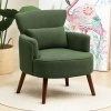 Afbeelding van HOMCOM Fauteuil van polyester en rubberhout, 69,5x69x78 cm, Groen