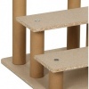 Afbeelding van PawHut 3-traps honden- en katentrap voor bed en bank, tot 5 kg, pluche, lichtgrijs