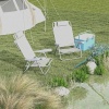 Afbeelding van Outsunny Aluminium Strandstoel, mesh-stof - 62L x 65B x 80H cm - Lichtgrijs