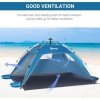 Afbeelding van Outsunny pop-up strandtent - 4 zakken - gaasvenster - blauw