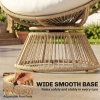 Afbeelding van Outsunny Draaibare Rotanstoel - Crèmewit, 93L x 81B x 87H cm, Staal en PE-rotan