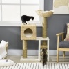 Afbeelding van PawHut Kratzboom 100,5 cm met kattenhuis, bed, trap en sisal kratzuilen, voor katten tot 4,5 kg