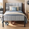 Afbeelding van VASAGLE - Bed - Metalen Bed met Gestoffeerd Hoofdbord - Stalen Frame - Tot 250 kg draagvermogen