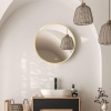Afbeelding van Kleankin badkamerspiegel, 50 cm, goud, aluminium, IP44, voor woonkamer en slaapkamer