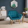 Afbeelding van HOMCOM enkele vleugelfauteuil met fluwelen poten - Scandinavisch groen 68,5 x 61 x 72,5 cm