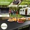 Afbeelding van Tillvex Buffettafel - Zwart Inklapbare Tuintafel - Kunststof - 180x75 cm