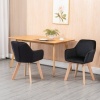 Afbeelding van HOMCOM Eetkamerstoel van Samt (100% Polyester), Gummihout - 54L x 57B x 80H cm - Zwart