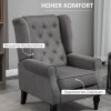 Afbeelding van HOMCOM Eenpersoonsstoel van polyester en hout - 74L x 86B x 102H cm - Donkergrijs