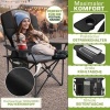 Afbeelding van TRESKO® Opvouwbare Campingstoel tot 150 kg | Klapstoel met Armleuningen & Bekerhouder