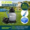 Afbeelding van Tillvex zandfilter voor zwembad 7.900L/h incl. 400g filterkogels grijs met 7-wegklep