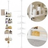 Afbeelding van Songmics Uitschuifbaar Hoekrek, Wit, Voor Douche en Handdoeken, 85-305 cm