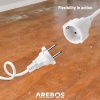 Afbeelding van Arebos Schuko verlengkabel 5 m | IP20 voor binnengebruik | kunststof | 1,5 mm² | wit