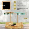 Afbeelding van Outsunny Kinderen Zandbak van Dennenhout, 106x106x115 cm, Lichtbruin, Groen en Wit